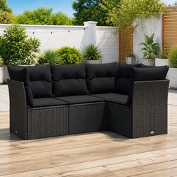 Comfort Meets Value in This Black Garden Sofa Set