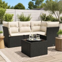 Reliable Comfort: Black 5 Piece Outdoor Sofa Set