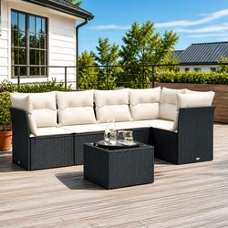 Value and Comfort: 6-Piece Black Outdoor Sofa Set