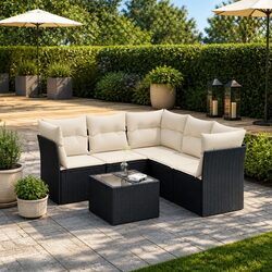 Comfort Meets Value in This 6 Piece Garden Sofa Set