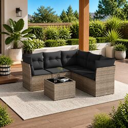 Comfortable 6 Piece Garden Sofa Set with Practical Design
