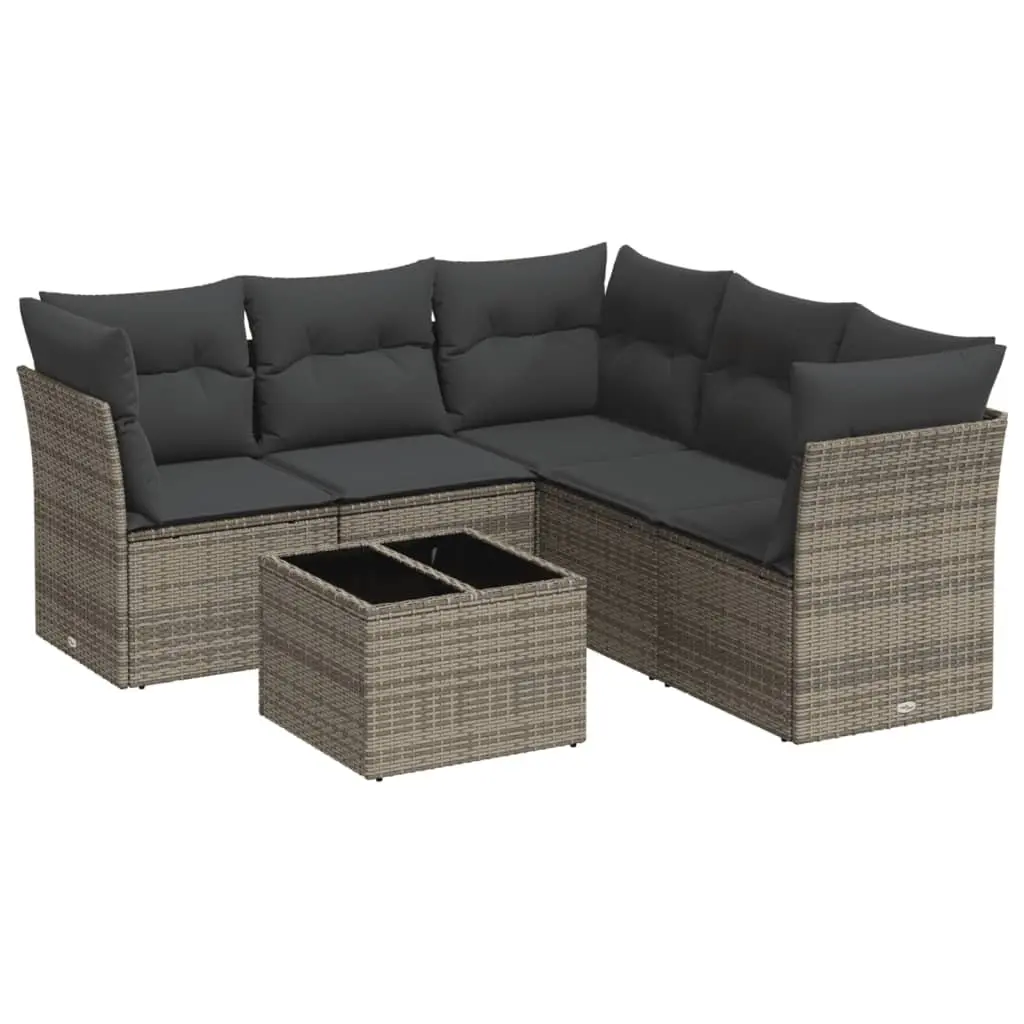6 Piece Garden Sofa Set Outdoor Patio Furniture Grey