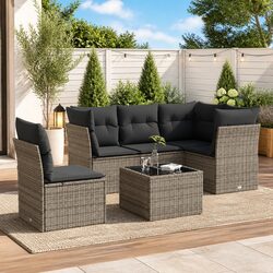 Comfortable 6-Piece Garden Sofa Set with Cushions