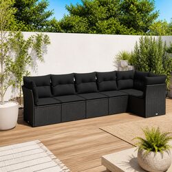 Comfortable 6 Piece Garden Sofa Set with Removable Covers