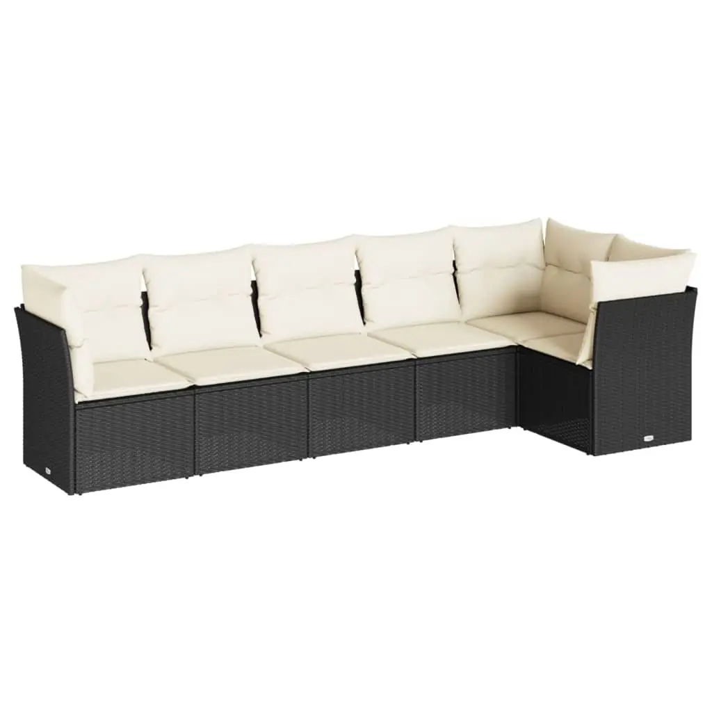 Garden Sofa Set Outdoor Furniture 6 Piece Modular Black