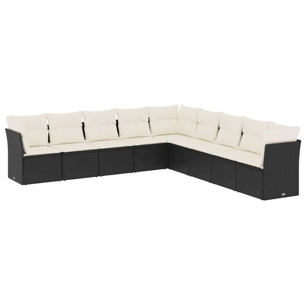 Garden Sofa Set Outdoor Furniture 9 Piece Patio Seating Black
