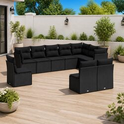 10-Piece Outdoor Sofa Set with Cushions – Practical & Stylish
