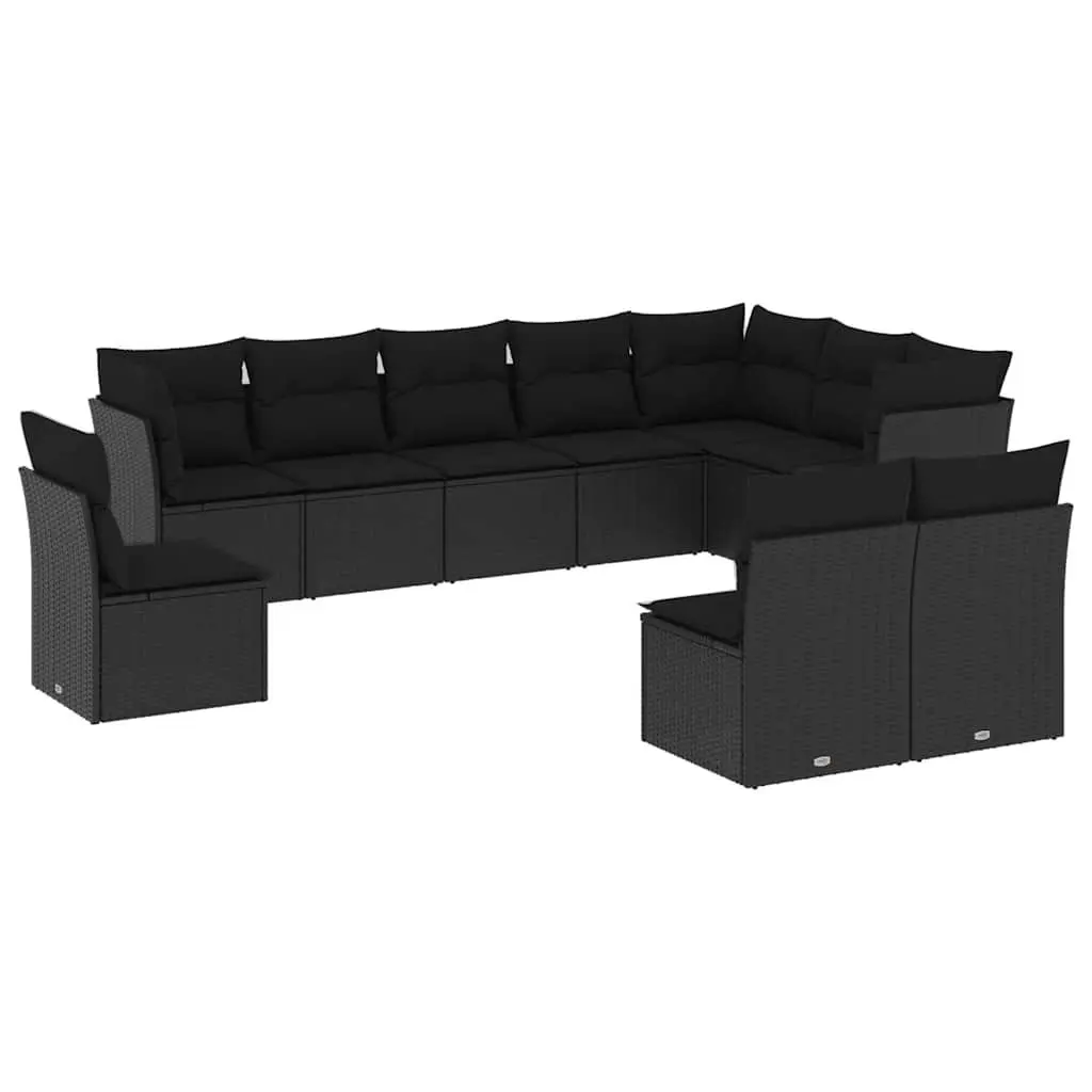 Garden Sofa Set 10 Piece Outdoor Furniture Patio Seating Black