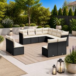 Comfortable 11 Piece Garden Sofa Set for Outdoor Use