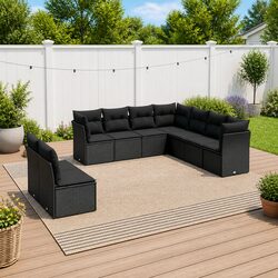 Comfortable 9 Piece Outdoor Garden Sofa Set for Relaxation