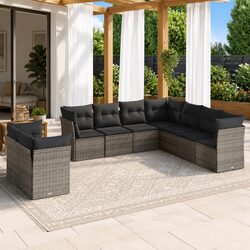 Comfortable 9 Piece Outdoor Sofa Set in Grey
