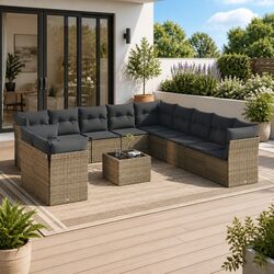 Comfortable and Stylish 12 Piece Grey Outdoor Sofa Set