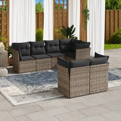 Comfortable and Practical 7 Piece Grey Outdoor Sofa Set
