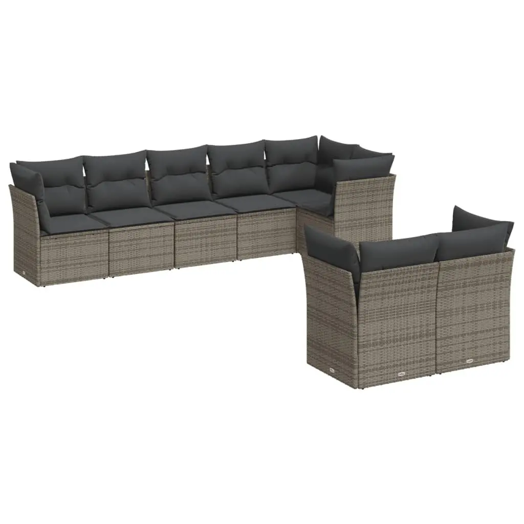 Garden Sofa Set 8 Piece Outdoor Furniture Modular Patio Seating Grey