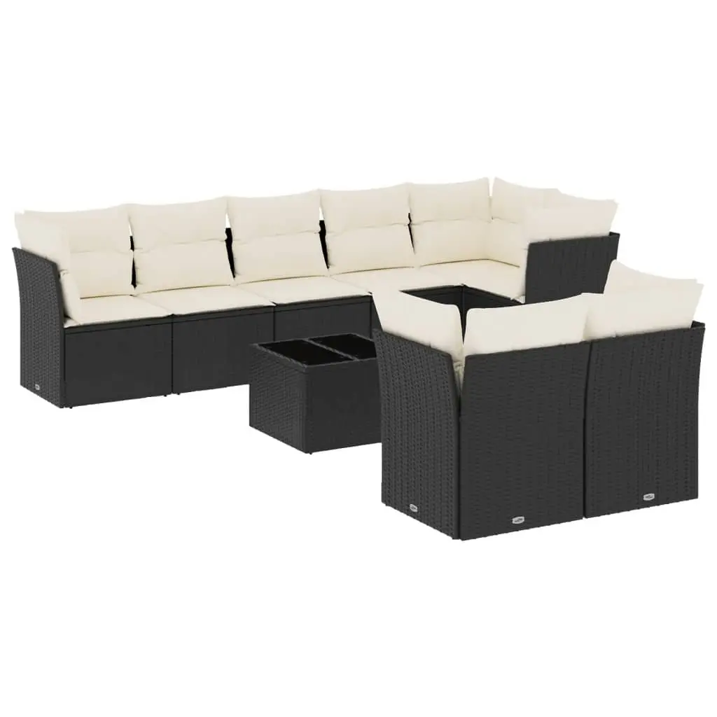 Garden Sofa Set 9 Piece Outdoor Furniture Patio Seating Black