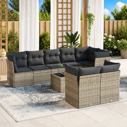 Value and Comfort: Grey 9 Piece Outdoor Sofa Set