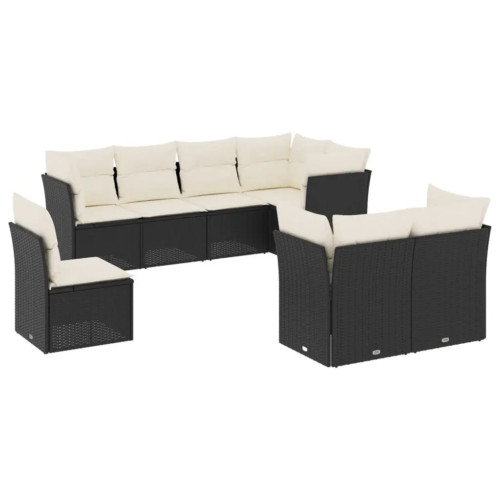 Garden Sofa Set Outdoor Furniture 8 Piece Modular Black Rattan Patio Lounge