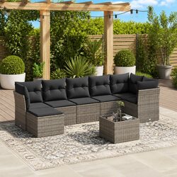 Warm and Inviting 8 Piece Garden Sofa Set for Outdoors