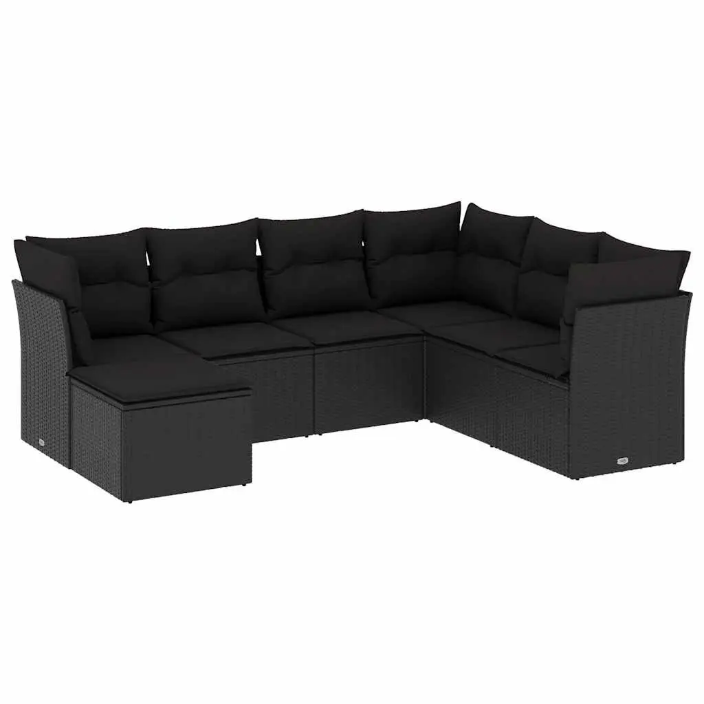 7 Piece Garden Sofa Set Modular Outdoor Patio Furniture Black