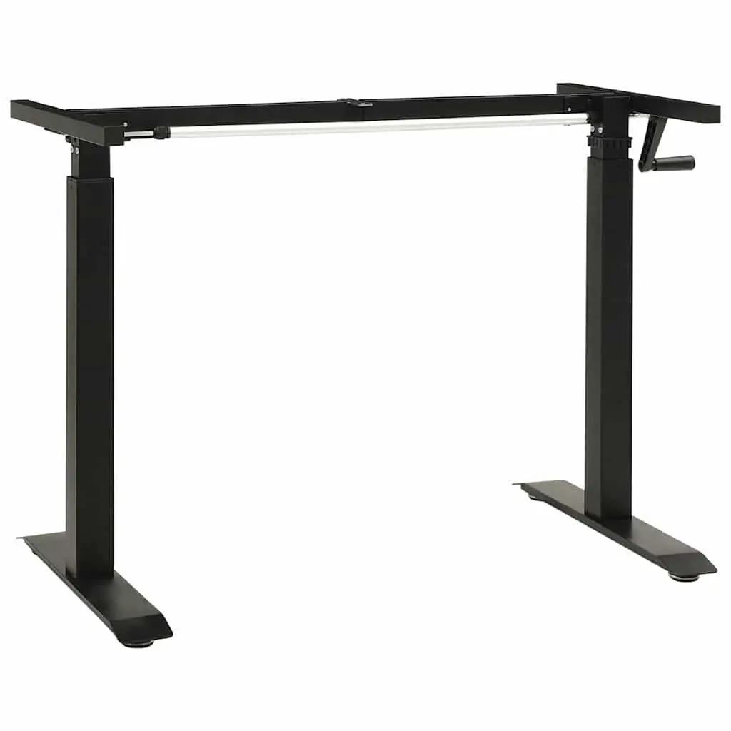 Manual Adjustable Desk Frame Sit Stand Black Hand Crank 71 to 113 cm Height 102 to 160 cm Width