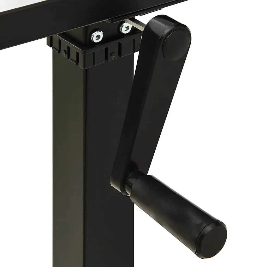 Manual Adjustable Desk Frame Sit Stand Black Hand Crank 71 to 113 cm Height 102 to 160 cm Width