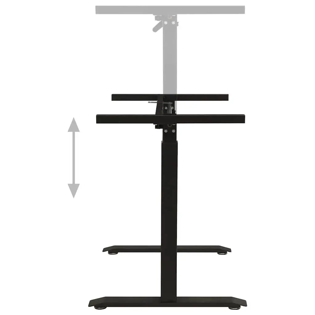 Manual Adjustable Desk Frame Sit Stand Black Hand Crank 71 to 113 cm Height 102 to 160 cm Width