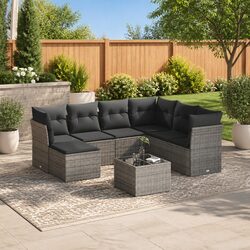 Reliable Grey 8 Piece Garden Sofa Set for Outdoors