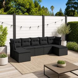 7-Piece Black Outdoor Sofa Set: Quality and Comfort