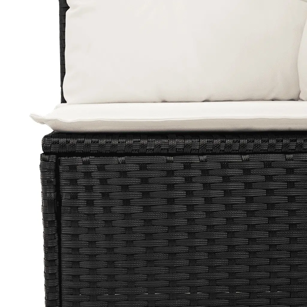 7 Piece Garden Sofa Set with Cushions Black Outdoor Patio Furniture Rattan