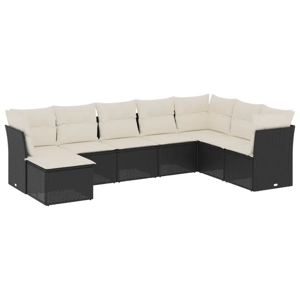 Garden Sofa Set Outdoor Furniture 8 Piece Patio Seating Black