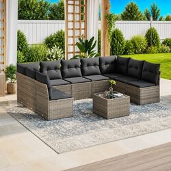 Value-Driven 10 Piece Grey Outdoor Sofa Set