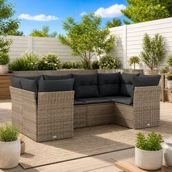 Comfortable and Reliable Grey Garden Sofa Set 6 Pieces