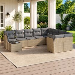 Value Garden Sofa Set with Comfortable Beige Cushions