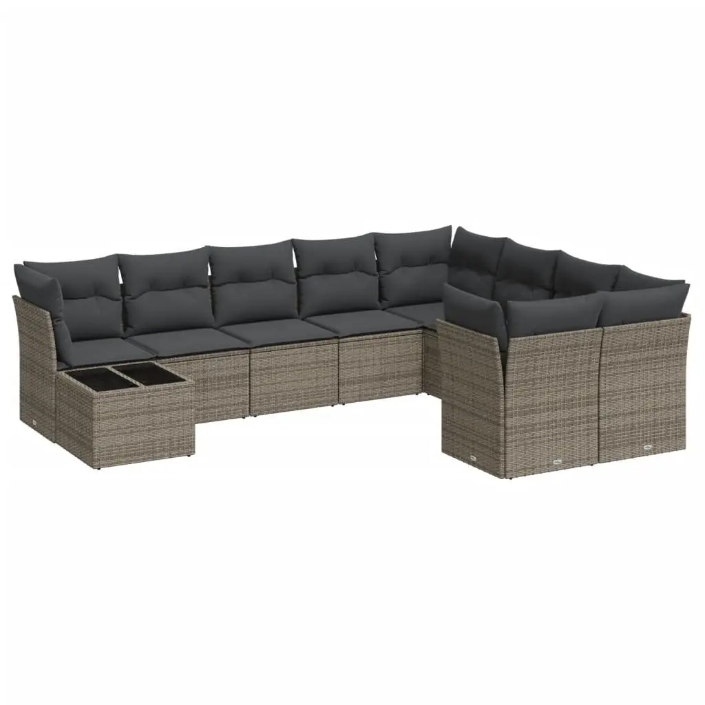 Garden Sofa Set 10 Piece Outdoor Furniture Patio Sectional Grey
