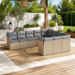 Affordable 10-Piece Garden Sofa Set with Great Comfort