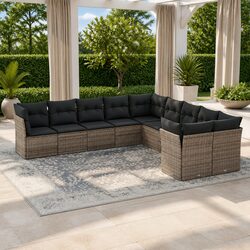 Comfort Meets Value in This 10-Piece Grey Garden Sofa Set