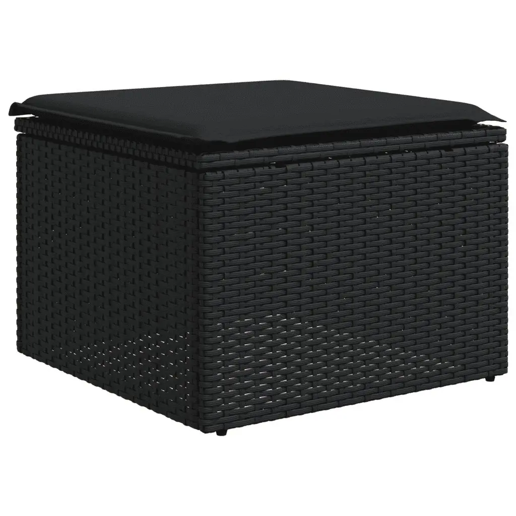 Garden Sofa Set 9 Piece Outdoor Furniture Patio Lounge Rattan Modular Black