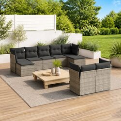 9 Piece Grey Sofa Set - Stylish and Practical Choice