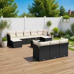 Value-Driven 11-Piece Black Patio Sofa Set
