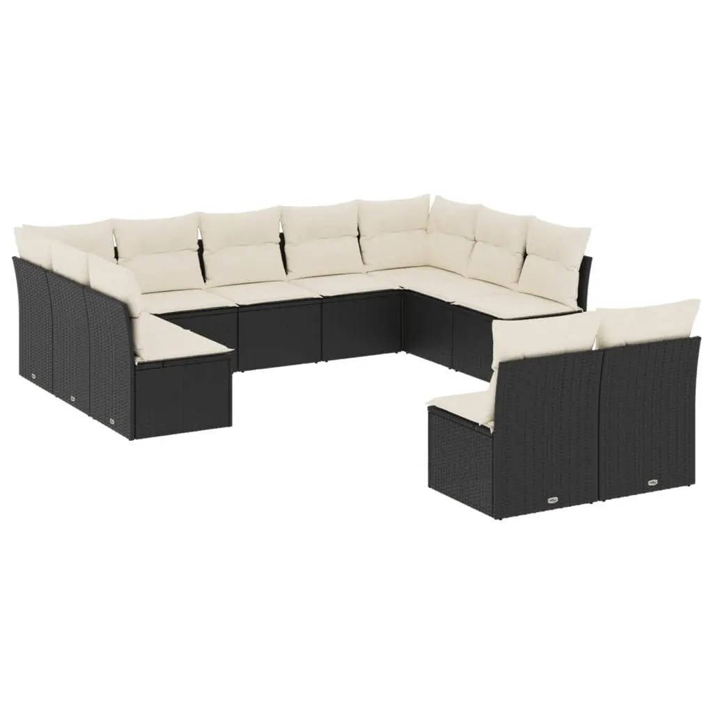11-Piece Garden Sofa Set in Black