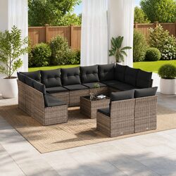 Comfortable 12-Piece Garden Sofa Set in Grey
