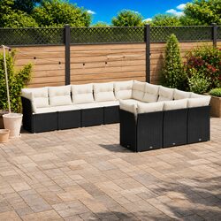 Warm and Inviting 11 Piece Black Patio Sofa Set