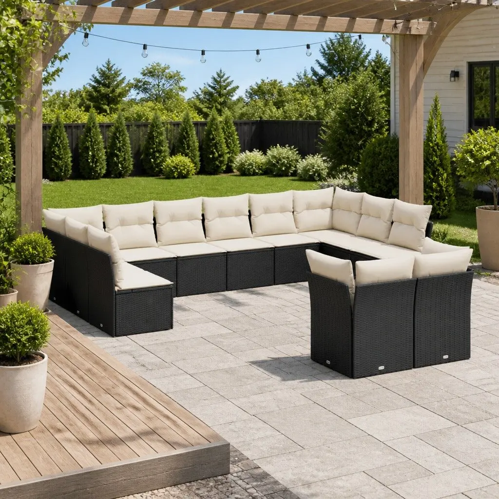 Garden Sofa Set 12 Piece Outdoor Furniture Patio Seating Black