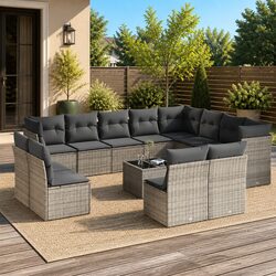 Comfortable 13 Piece Garden Sofa Set with Easy Maintenance