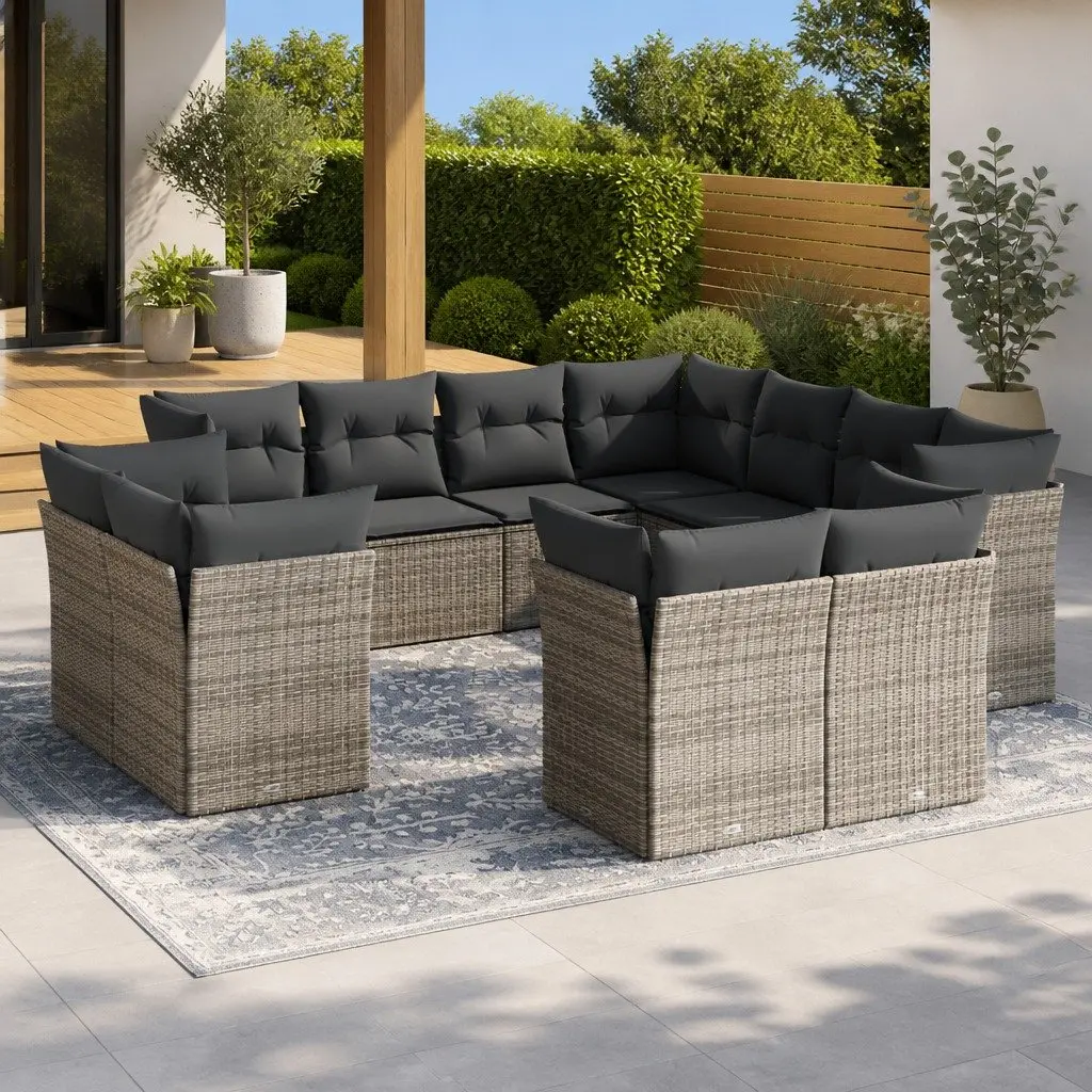 Outdoor Sofa Set Modular Garden Furniture 11 Piece Grey