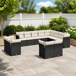Comfortable and Durable 12 Piece Black Sofa Set