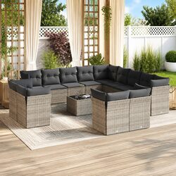 Comfortable and Durable 14 Piece Grey Sofa Set
