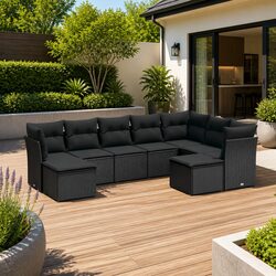 Reliable 9 Piece Garden Sofa Set with Great Comfort