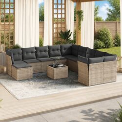 Comfortable and Affordable 12-Piece Grey Sofa Set