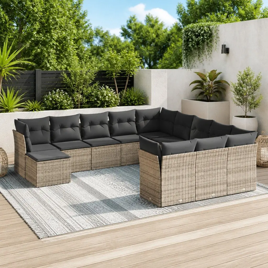 Garden Sofa Set Modular Outdoor Furniture 12 Piece Grey